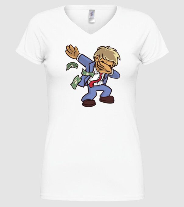 Om de afaceri DAB model alb pe tricou