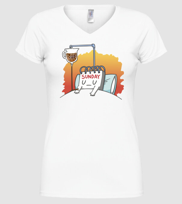 Oboseala de duminică model alb pe tricou