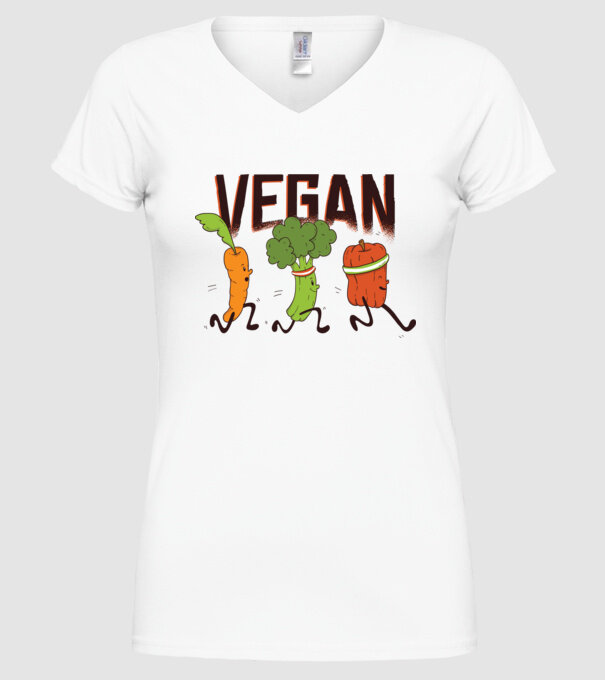 Legume vegan model alb pe tricou