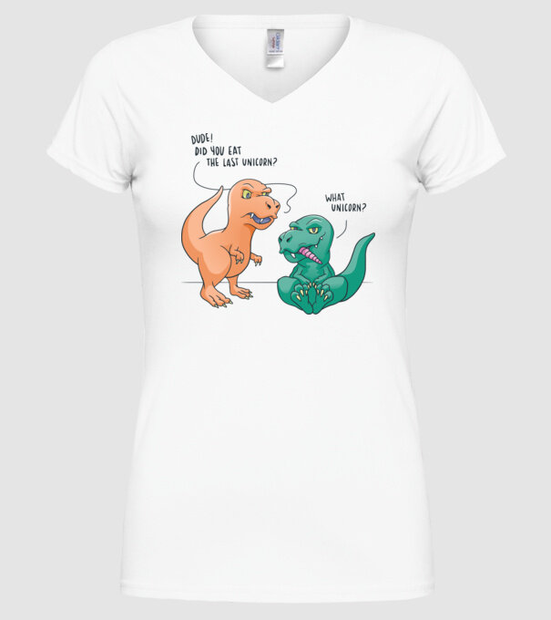 Tricou cu Dinozaur amuzant model alb pe tricou