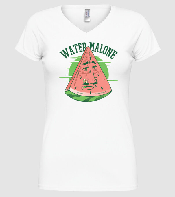Water Malone model alb pe tricou