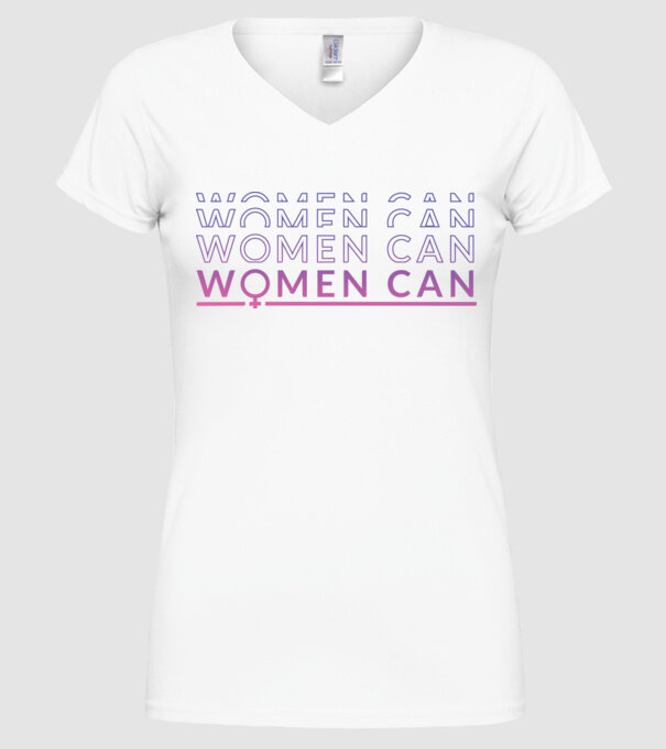 Women Can Ziua femeii model alb pe tricou