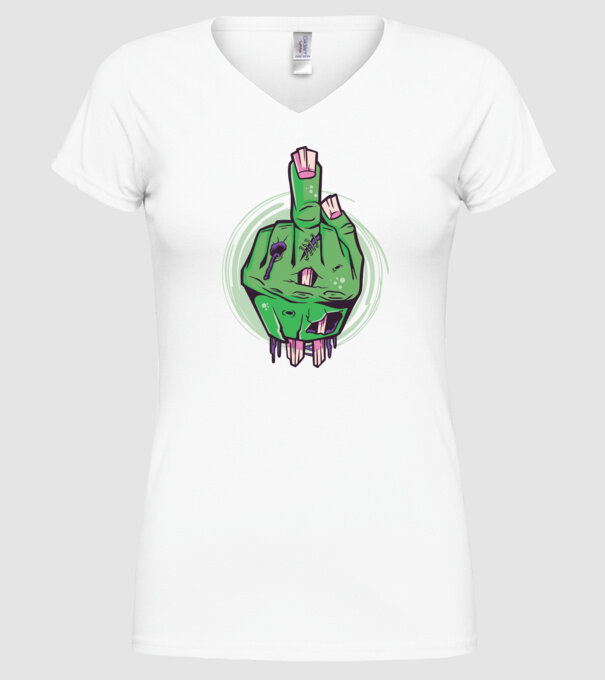 Mână Zombie model alb pe tricou