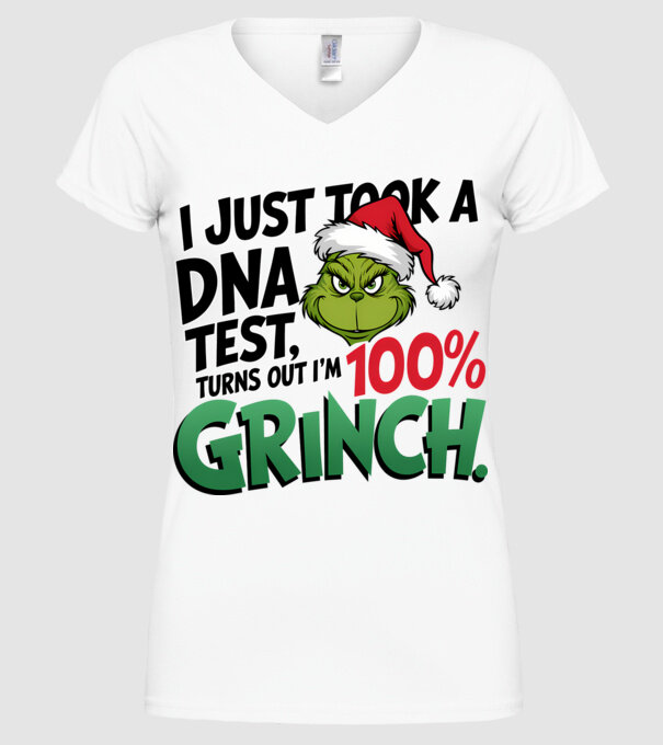 Grinch DNA test model alb pe tricou