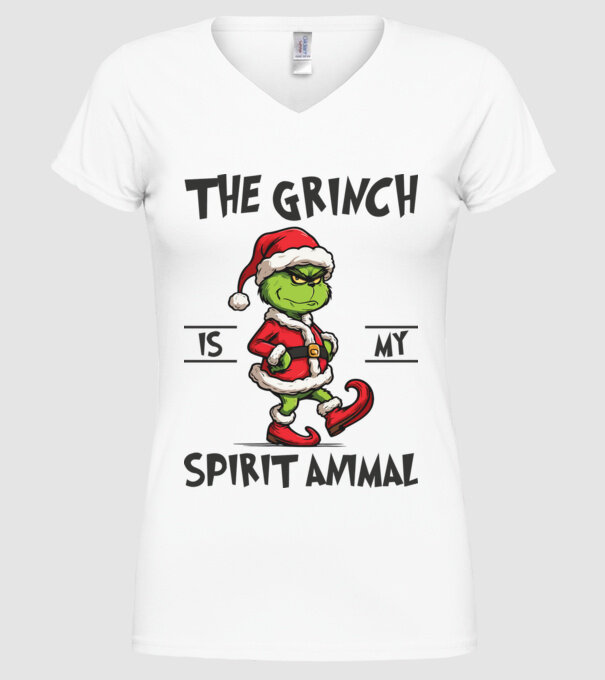 Grinch is my spirit animal model alb pe tricou