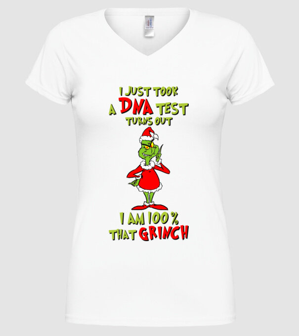 I just took a DNA test - I am Grinch model alb pe tricou