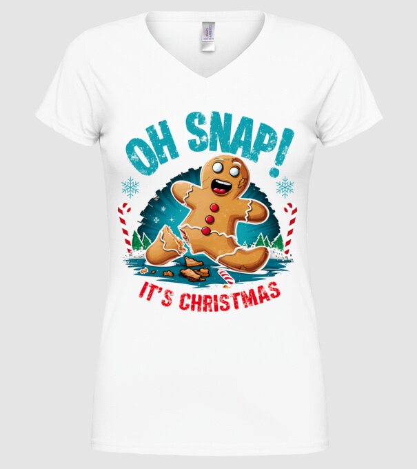 Oh snap! It's christmas Alb model alb pe tricou