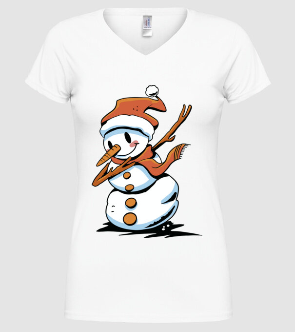 om de zăpadă Dab model alb pe tricou