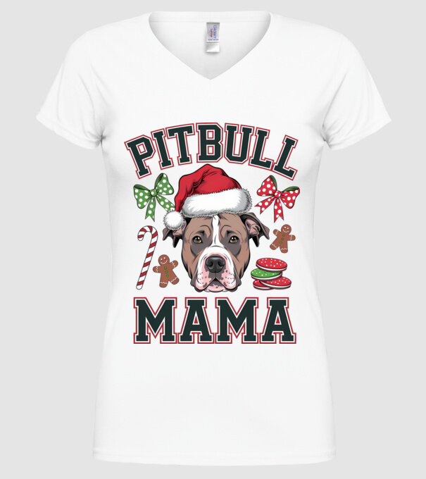 Pitbull Mama model alb pe tricou