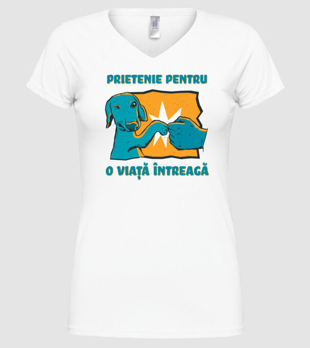 Prietenie pentru o viață întreagă model alb pe tricou