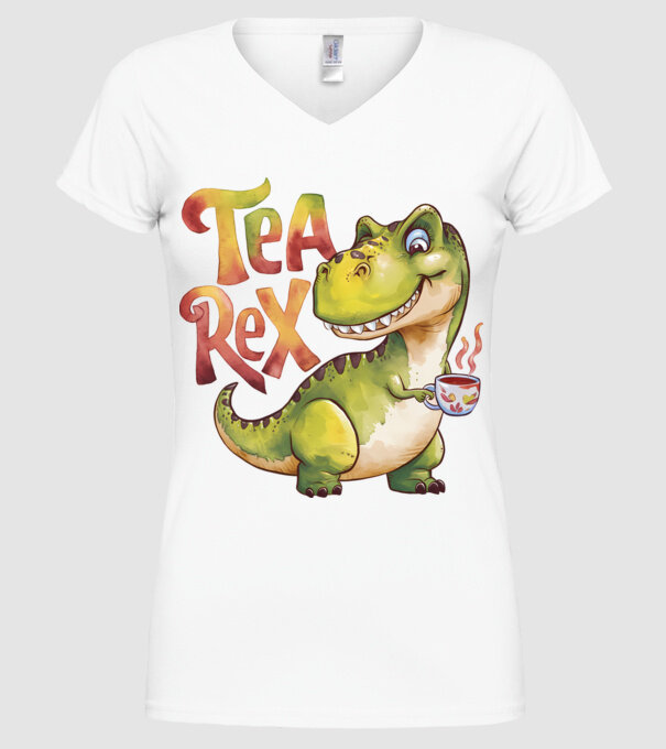 Tea Rex model alb pe tricou