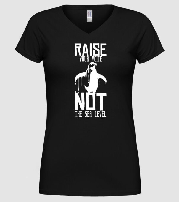 Ridică-ți vocea nu nivelul mării model negru pe tricou