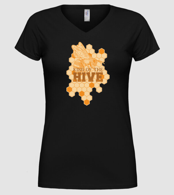 Regele stupului model negru pe tricou
