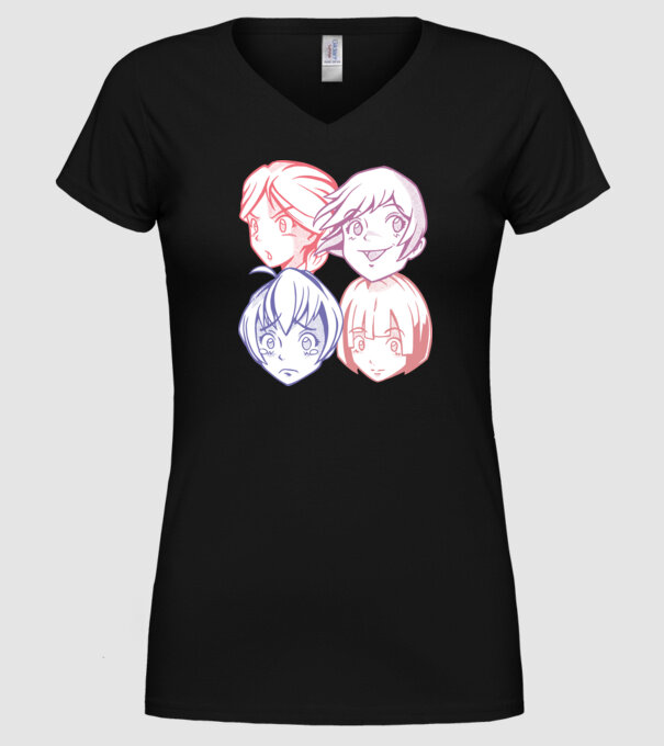 Expresii Anime model negru pe tricou