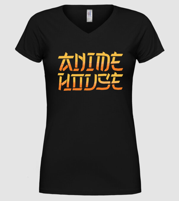 Anime House model negru pe tricou