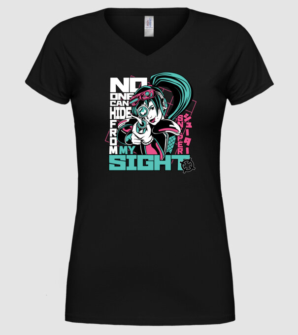 Anime Fată Lunetistă model negru pe tricou