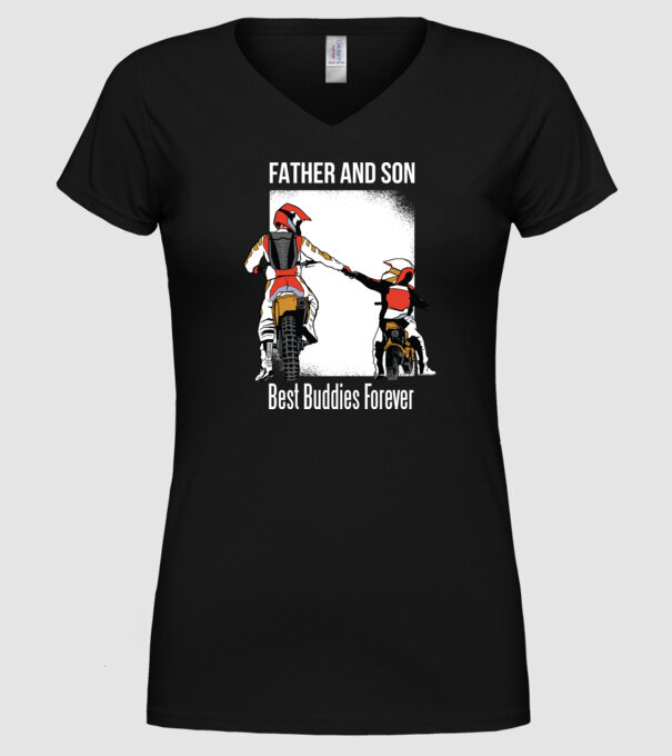 Tată și Fiu cei mai buni Prieteni - Motociclist model negru pe tricou