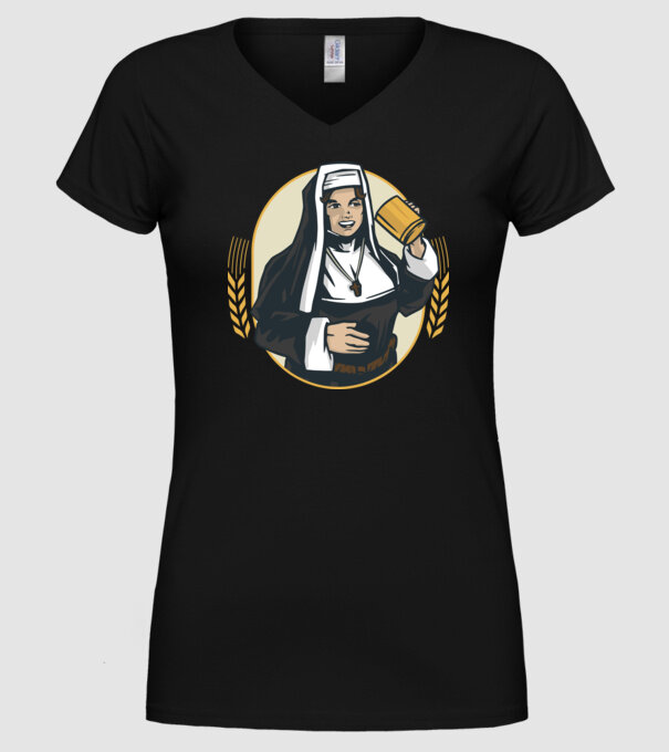 Bere Călugăriță model negru pe tricou