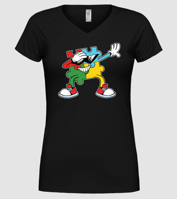 Autist DAB Puzzle model negru pe tricou