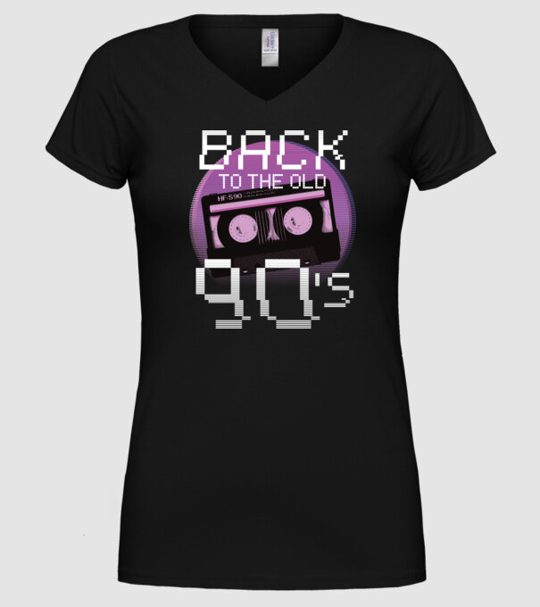 'Back to the 90s Înapoi în anii ''90' model negru pe tricou