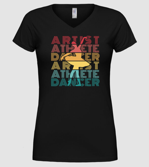 Dansatoare de balet model negru pe tricou
