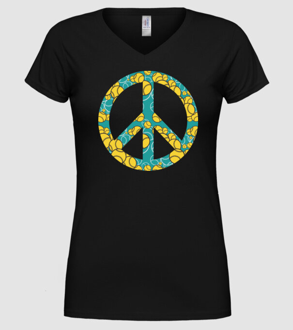 Simbol Baseball Peace model negru pe tricou