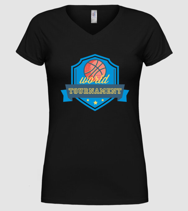 Basketball Tournament model negru pe tricou