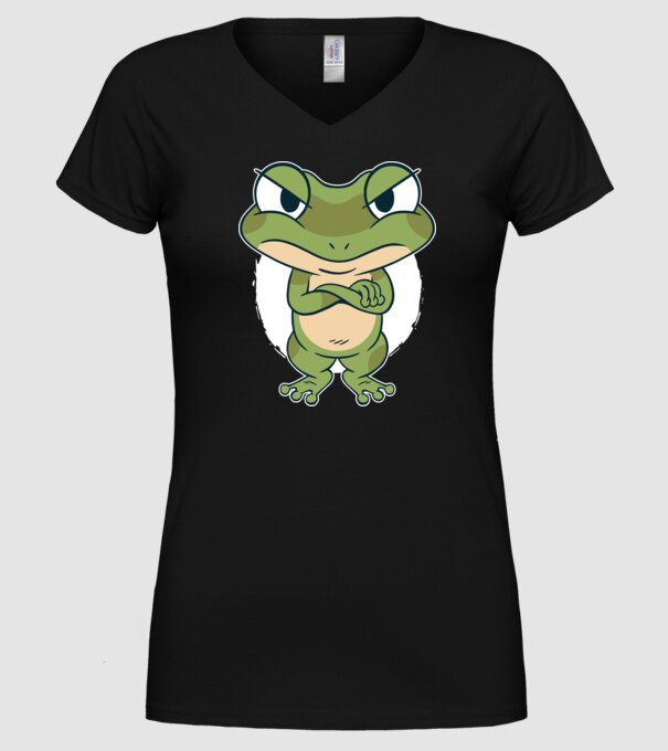 Broască model negru pe tricou