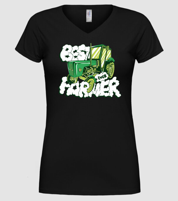 Best Farmer Ever cu Tractor model negru pe tricou