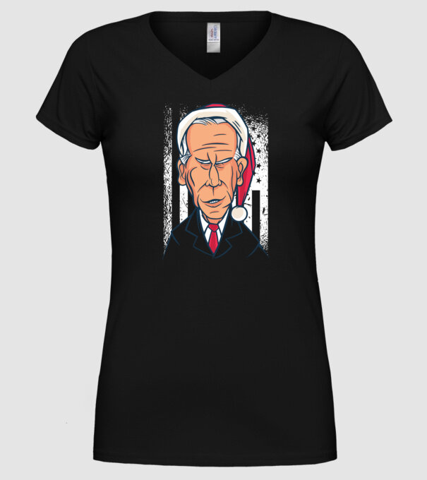 Crăciun Biden model negru pe tricou
