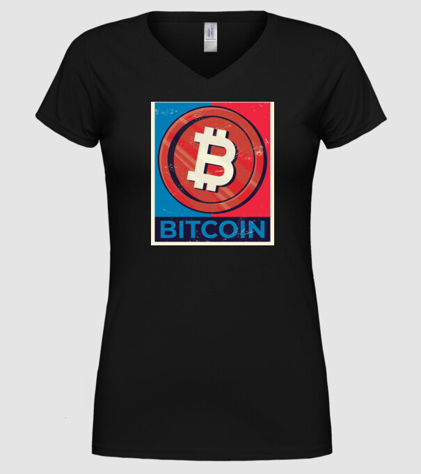 Bitcoin Criptomonedă model negru pe tricou