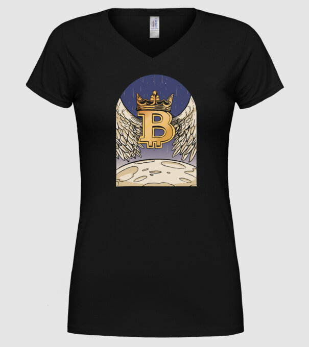 Bitcoin To The Moon Aselenizare model negru pe tricou