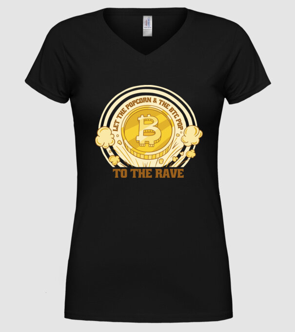 Bitcoin to the Rave model negru pe tricou