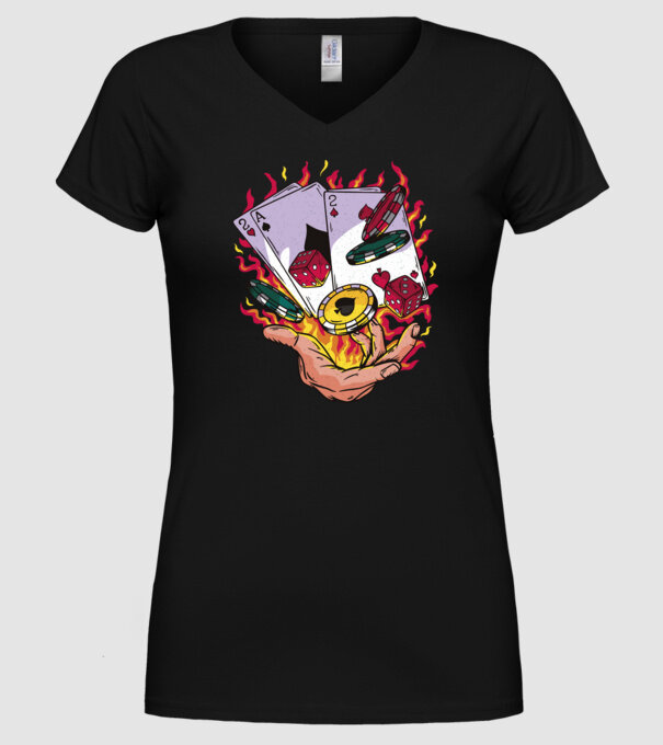 Black Jack Casino model negru pe tricou