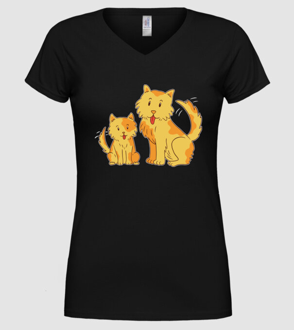 Câini fericiți model negru pe tricou