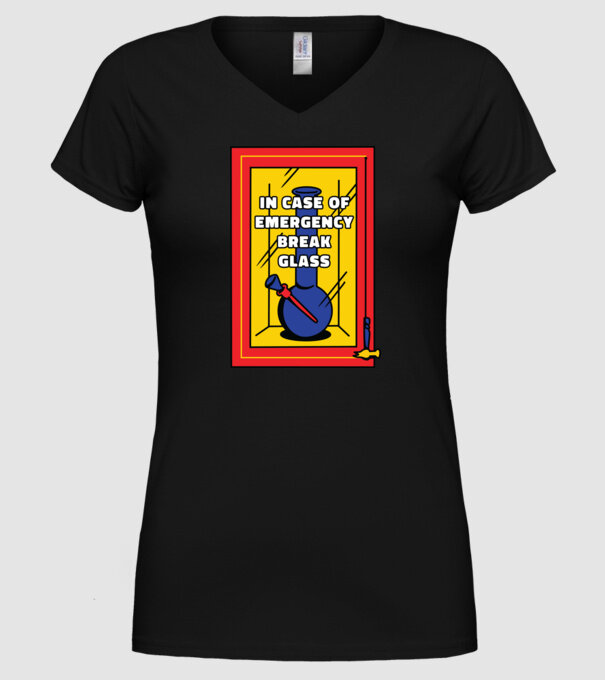 Bong pentru situații de urgență model negru pe tricou