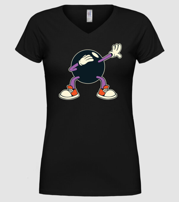 Bowling DAB model negru pe tricou