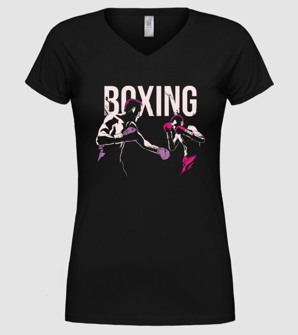 Boxing model negru pe tricou