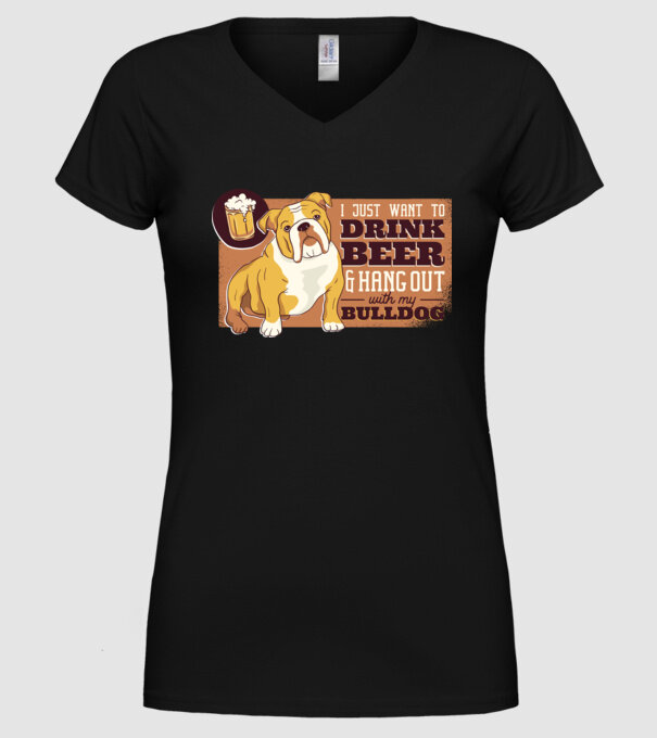 Bulldog și bere este tot ce am nevoie model negru pe tricou
