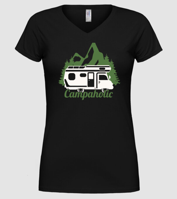 Campare Campaholic model negru pe tricou