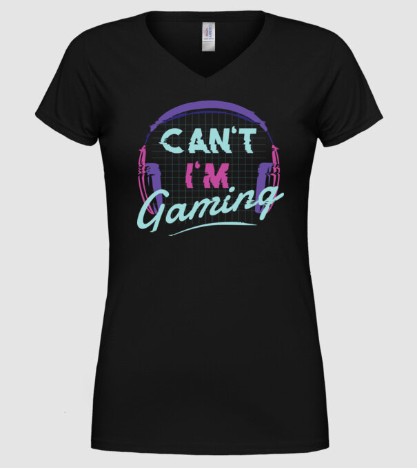 'Can''t I''m Gaming - Gamer' model negru pe tricou