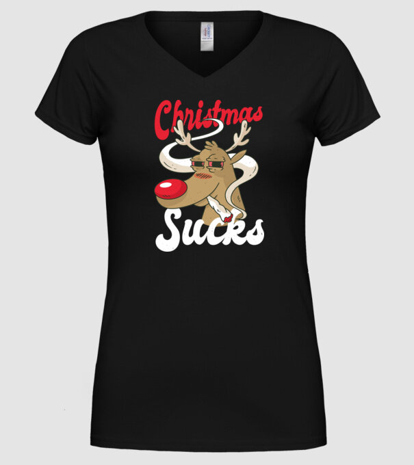 Christmas Sucks - Urăsc Crăciunul Crăciunul model negru pe tricou
