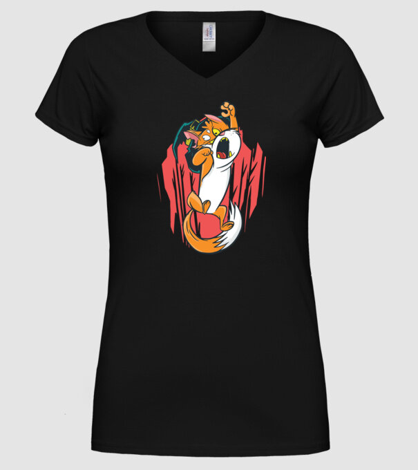 Pisică Vrăjitoare model negru pe tricou