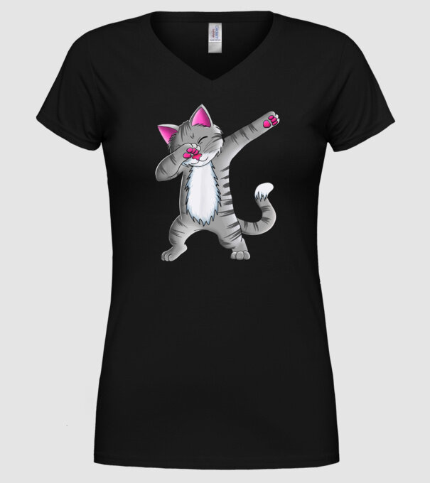 Pisică DAB model negru pe tricou