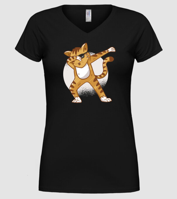 Pisică DAB model negru pe tricou