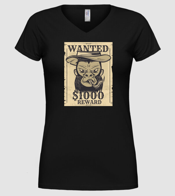 Maimuță cowboy model negru pe tricou