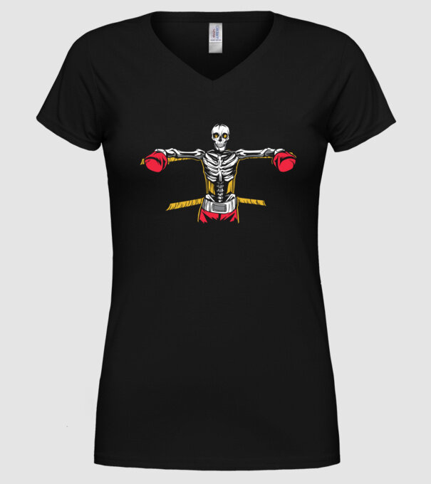 Schelet Boxer model negru pe tricou