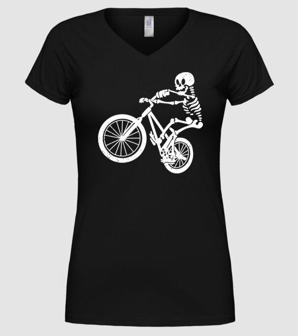 Biciclist schelet model negru pe tricou