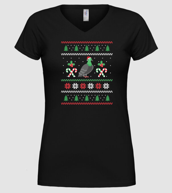 tricou cu Porumbel pulovăr urât model negru pe tricou