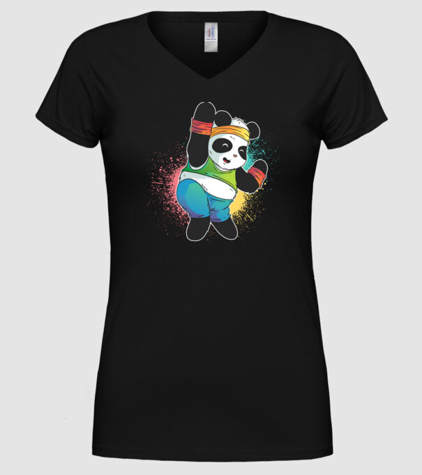 Panda drăguț Zumba model negru pe tricou